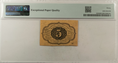 Fractional Currency 5 CENTS 1st ISSUE FRACTIONAL CURRENCY FR#1230 STRAIGHT EDGES PMG VF-30 EPQ NICE!
