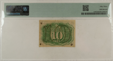 Fractional Currency 10 CENTS 2ND ISSUE FRACTIONAL CURRENCY FR#1246 SURCHARGE 18-63 & S – PMG AU-53!
