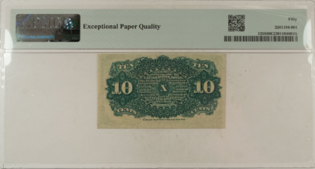 Fractional Currency 10 CENTS 4TH ISS FRACTIONAL CURRENCY FR#1258 ALLISON SPINNER PMG AU-50 EPQ! PQ!