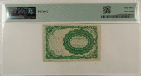 Fractional Currency 10 CENTS 5TH ISSUE FRACTIONAL CURRENCY FR#1264 ALLISON SPINNER – PMG CH/UNC-63!