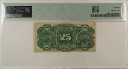 Fractional Currency 25 CENTS 4TH ISSUE FRACTIONAL CURRENCY FR#1301 ALLISON SPINNER – PMG CH/XF-45!