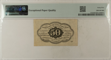 Fractional Currency 50 CENTS 1ST ISSUE FRACTIONAL CURRENCY FR#1312 STRAIGHT EDGES PMG CH/XF-45 EPQ!