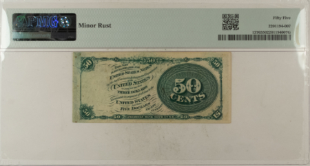 Fractional Currency 50 CENTS 4TH ISSUE FRACTIONAL CURRENCY FR#1376 ALLISON SPINNER – PMG AU-55!