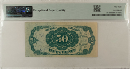 Fractional Currency 50 CENTS 5TH ISSUE FRACTIONAL CURRENCY FR#1381 ALLISON NEW – PMG CH/AU-58 EPQ!