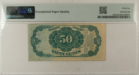Fractional Currency 50 CENTS 5TH ISSUE FRACTIONAL CURRENCY FR#1381 ALLISON NEW – PMG AU-55 EPQ!