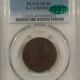 Coronet Head Large Cents 1827 CORONET HEAD LARGE CENT – CACG MS-62 RB, RARE & UNHEARD OF WITH RED! POP 1!