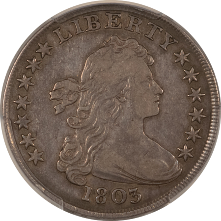 Early Dollars 1803 DRAPED BUST DOLLAR, LARGE 3 – PCGS VF-30, NICE ORIGINAL! NICE EARLY DOLLAR!