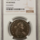 Early Halves 1811 CAPPED BUST HALF DOLLAR, SMALL 8 NGC VF DETAILS CLEANED, PRETTY OLD TONING!