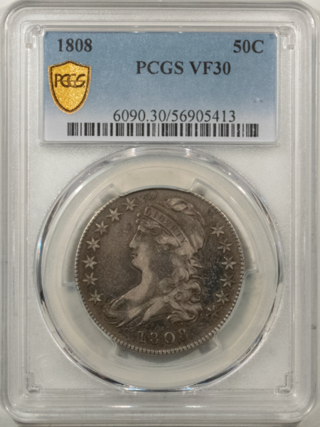 Early Halves 1808 CAPPED BUST HALF DOLLAR – PCGS VF-30
