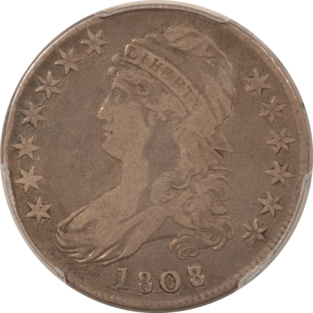 Early Halves 1808/7 CAPPED BUST HALF DOLLAR – PCGS F-12