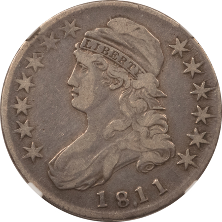 Early Halves 1811/10 CAPPED BUST HALF DOLLAR, 18.11 – NGC VF DETAILS, CLEANED, BETTER VARIETY