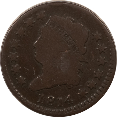 Classic Head Large Cents 1814 CLASSIC HEAD LARGE CENT, S-295, PLAIN 4 – ANACS G-4