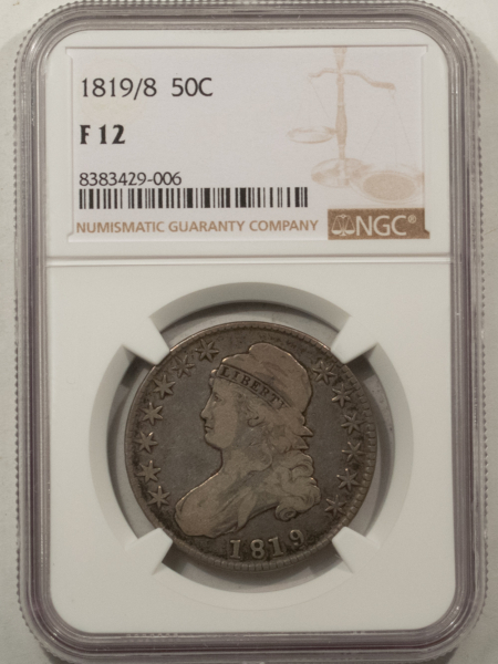 Early Halves 1819/8 CAPPED BUST HALF DOLLAR – NGC F-12, SMALL 9