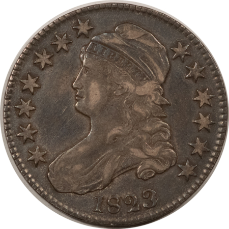 Early Halves 1823 PATCHED 3 CAPPED BUST HALF DOLLAR – DECENT CIRCULATED, TOUGH!
