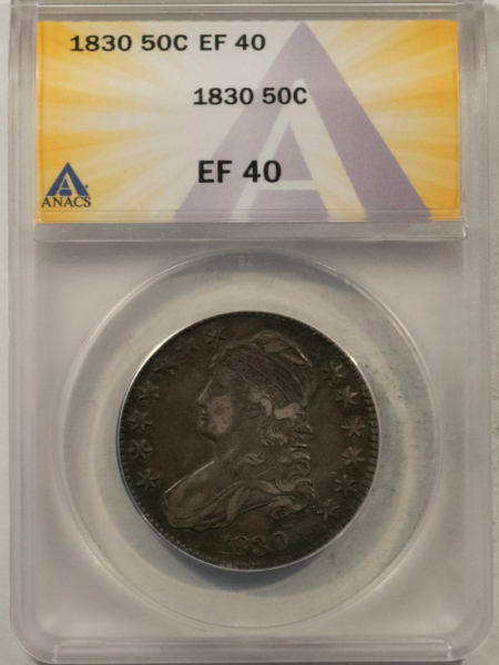 Early Halves 1830 CAPPED BUST HALF DOLLAR – ANACS EF-40