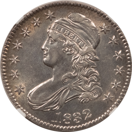 Early Halves 1832 CAPPED BUST HALF DOLLAR – NGC AU-53, VERY FLASHY & LOOKS BETTER!