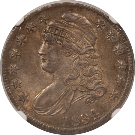 Early Halves 1834 CAPPED BUST HALF DOLLAR – NGC AU-58, ORIGINAL