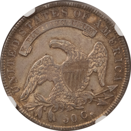 Early Halves 1836 LETTERED CAPPED BUST HALF DOLLAR – NGC AU-55, ORIGINAL