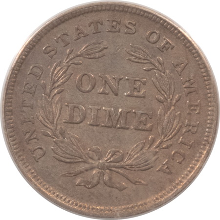 Liberty Seated Dimes 1837 SEATED LIBERTY DIME, NO STARS – PCGS XF-45, OLD GREEN HOLDER, PRETTY & PQ!
