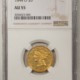 $5 1844 $5 LIBERTY, NGC AU-50 “RIVE d’Or COLLECTION”, ORIGINAL & NICE-BETTER DATE!