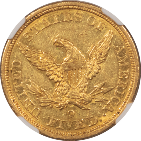 $5 1844-O $5 LIBERTY, NGC AU-55 WELL STRUCK & NICE-BETTER DATE!