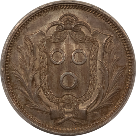 Exonumia FRANCE JETON, 1860-79 MACON ACADEMY OF SCIENCES, ARTS, 30mm SILVER, PCGS MS-63