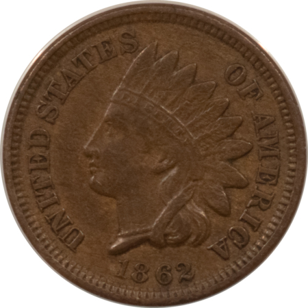 Indian 1862 INDIAN CENT – ANACS AU-50