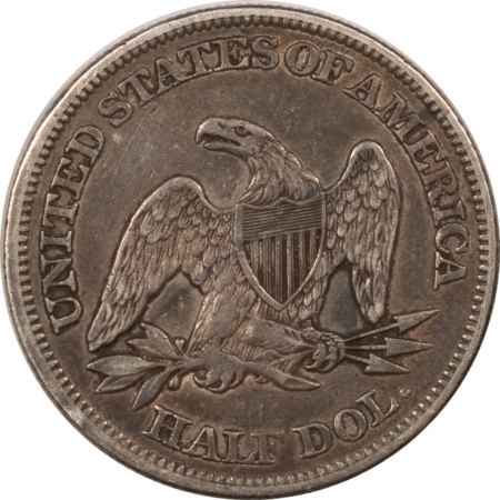 Liberty Seated Halves 1863 SEATED LIBERTY HALF DOLLAR – HIGH GRADE CIRC EXAMPLE, TOUGH CIVIL WAR DATE!