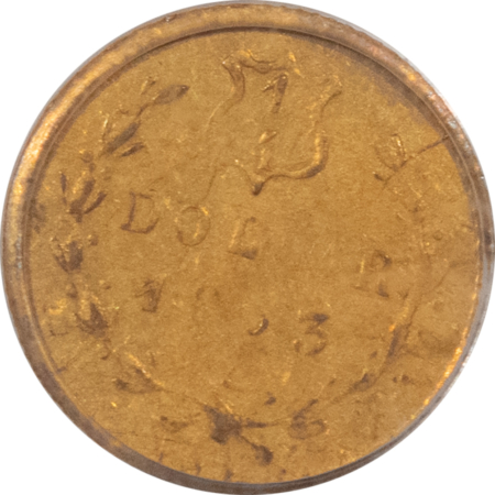 New Certified Coins 1863 25C FRACTIONAL GOLD, BG-820 JAY ROE – PCGS GENUINE, SCARCE TYPE!