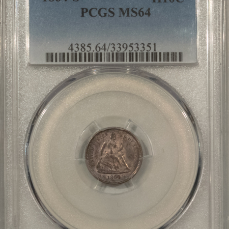 Liberty Seated Half Dimes 1864-S SEATED LIBERTY HALF DIME – PCGS MS-64 LOW MINTAGE CIVIL WAR DATE! PRETTY!
