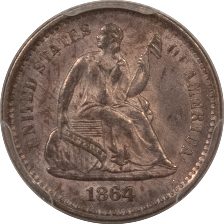 Liberty Seated Half Dimes 1864-S SEATED LIBERTY HALF DIME – PCGS MS-64 LOW MINTAGE CIVIL WAR DATE! PRETTY!
