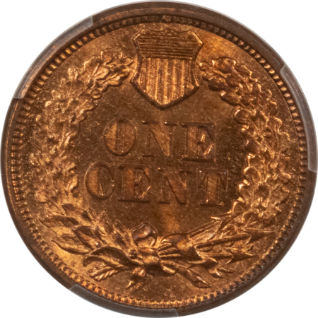 Indian 1865 INDIAN 1c, PLAIN 5, PCGS MS-65 RB, VERY FRESH & RED ON THE REVERSE!