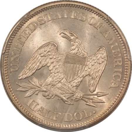 Liberty Seated Halves 1865 SEATED LIBERTY HALF DOLLAR PCGS MS-64 FRESH, LUSTROUS, RARE CIVIL WAR DATE!