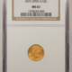 $2.50 1878 $2.50 LIBERTY GOLD QUARTER EAGLE – NGC MS-61