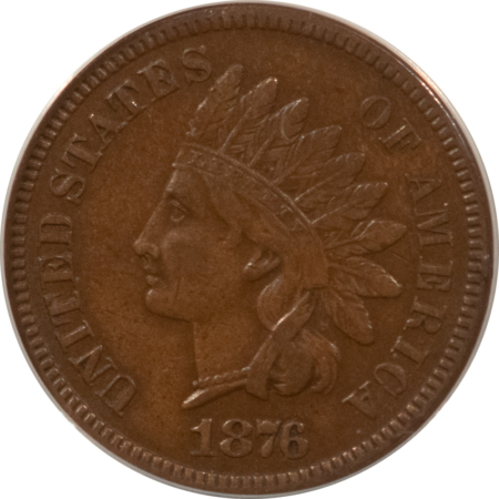 Indian 1876 INDIAN CENT – ANACS VF-30