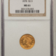 $2.50 1911 $2.50 INDIAN GOLD QUARTER EAGLE – NGC MS-60