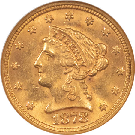 $2.50 1878 $2.50 LIBERTY GOLD QUARTER EAGLE – NGC MS-61