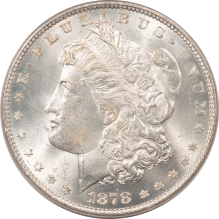 Morgan Dollars 1878 7/8TF $1 MORGAN DOLLAR, STRONG – PCGS MS-64, OLD GREEN HOLDER, WHITE & PQ!