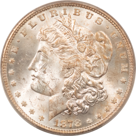 Morgan Dollars 1878 7TF $1 MORGAN DOLLAR, REVERSE OF 1878 – PCGS MS-62