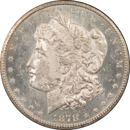 Morgan Dollars 1878-CC $1 MORGAN DOLLAR GSA NGC MS-61 PL, PROOFLIKE, TOUGH BOX/COA! CARSON CITY
