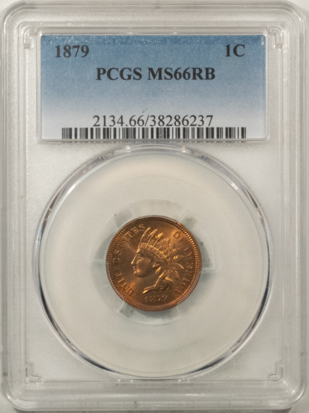 Indian 1879 INDIAN CENT – PCGS MS-66 RB, LOOKS RED POPULATION 18/1 FINER! TOUGH!