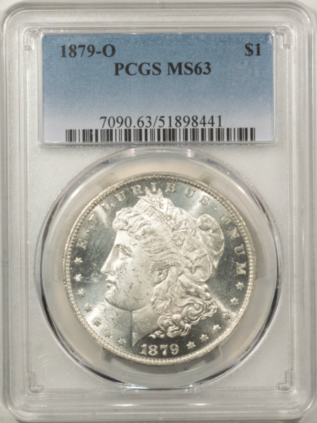 Morgan Dollars 1879-O $1 MORGAN DOLLAR – PCGS MS-63, LOOKS PL ALTHOUGH NOT DESIGNATED!