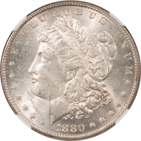 Morgan Dollars 1880 $1 MORGAN DOLLAR – NGC MS-63, FRESH WHITE & CHOICE!