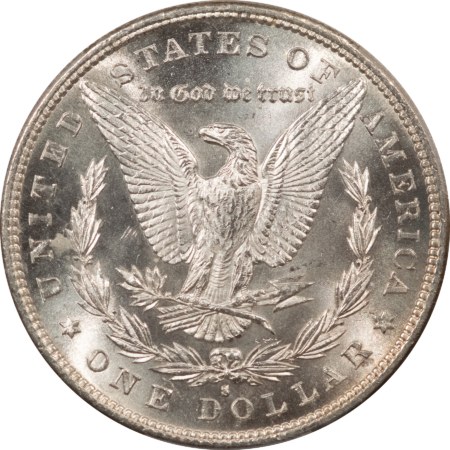 Morgan Dollars 1880-S $1 MORGAN DOLLAR – PCGS MS-63, SUPER DMPL OBVERSE!