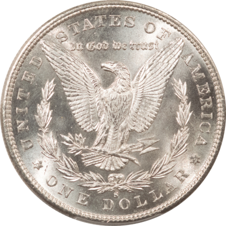 Morgan Dollars 1880-S $1 MORGAN DOLLAR – PCGS MS-64, SUPER DMPL OBVERSE!