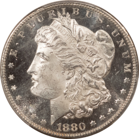 Morgan Dollars 1880-S $1 MORGAN DOLLAR – PCGS MS-64, DMPL OBVERSE! PREMIUM QUALITY!