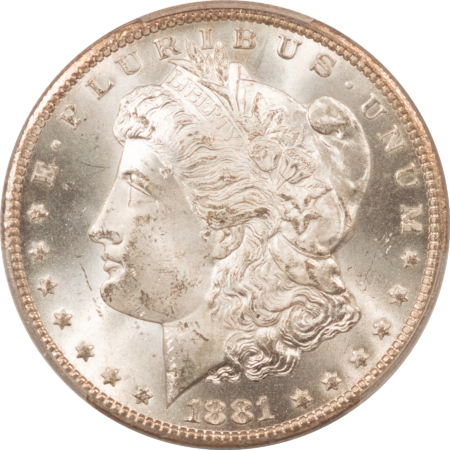Morgan Dollars 1881-CC $1 MORGAN DOLLAR – PCGS MS-64, FROSTY WHITE! CARSON CITY!
