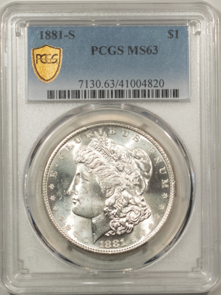 Morgan Dollars 1881-S $1 MORGAN DOLLAR – PCGS MS-63, 64+ QUALITY! PREMIUM QUALITY!