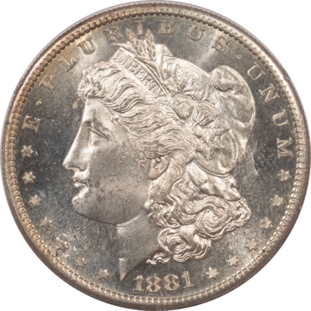 Morgan Dollars 1881-S $1 MORGAN DOLLAR – PCGS MS-65 DMPL, RATTLER HOLDER, PQ GEM, WOW!