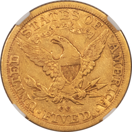 $5 1882-CC $5 LIBERTY GOLD, NGC XF-40, SCARCE DATE & REALLY RARE IN HIGH GRADE!